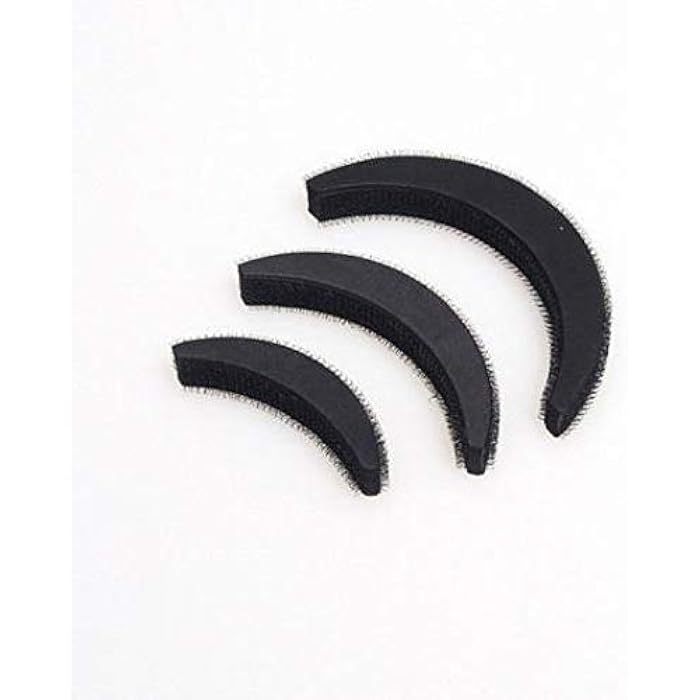 DIY hair Volume Base Beehive hair Bump hair Pad Set of 3 Pieces Black - Image 1